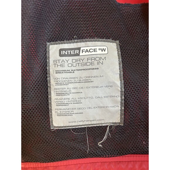 Helly Hansen Interface Polyurethane Jacket Rain Coat Red Size L Waterproof - Picture 7 of 11